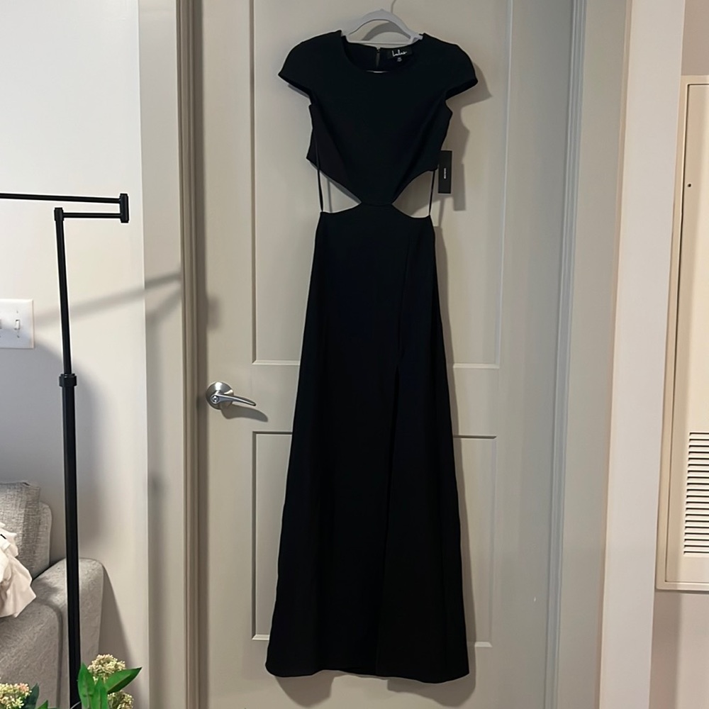 NWT Black Lulus Cutout Black Maxi Dress Size XS